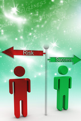 Canvas Print - risk or success arrow  . 3D illustration