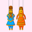 Indian puppet of king and queen