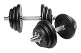 Exercise hand weights isolated on a white background