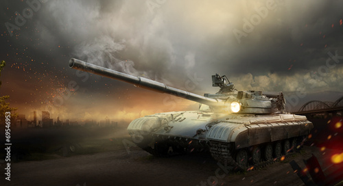 Fotomural Heavy armor in the fire of battle
