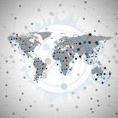 world map vector, illustration for communication