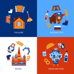 Sticker - Russia travel flat set