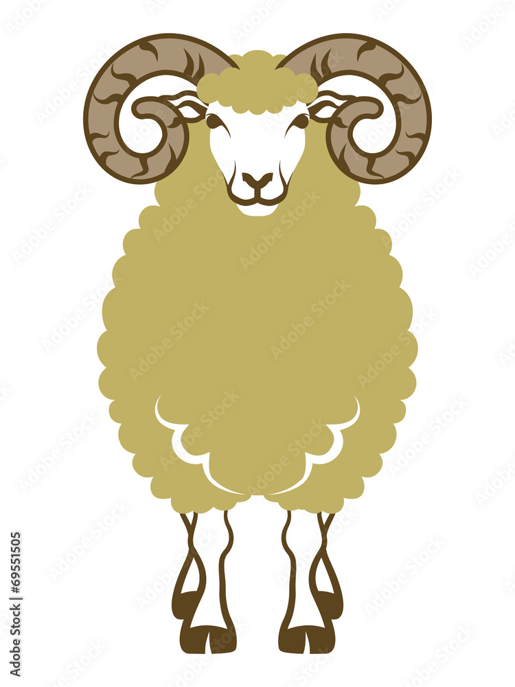Sheep Front Vector Sheep front view-Clip art Stock Vector | Adobe Stock