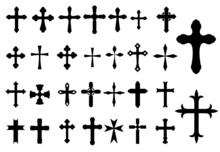 Religion Cross Symbols Set