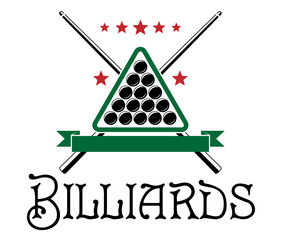 Wall Mural - Billiards club emblem