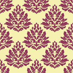 Canvas Print - Retro maroon, crimson or dark red seamless pattern