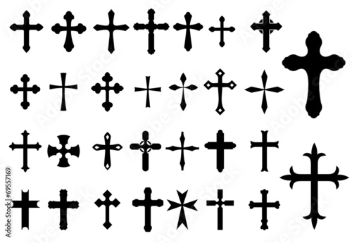 Fotografía Religion Cross symbols set