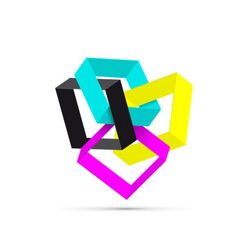 Vector abstract shape 3d ,CMYK for printer