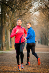 Wall Mural - Jogging in park