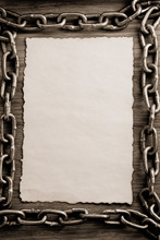 Metal Chain And Old Paper