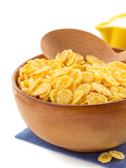 Sticker - corn flakes in bowl on white