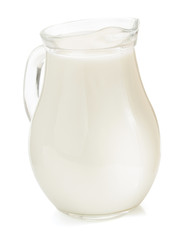 Poster - milk in jug  on white