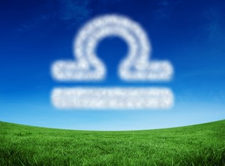 Aufkleber - Composite image of cloud in shape of libra star sign