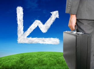 Aufkleber - Composite image of businessman holding briefcase