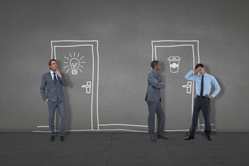 Poster - Composite image of business people standing