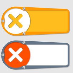 Poster - set of two boxes for any text with multiplication symbol