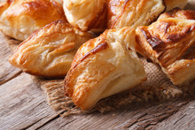 Pies Of Puff Pastry Close Up Horizontal