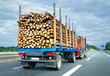 Holztransporter - Logging LKW Autobahn Logistik Holz Transport