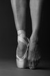 Standing on tip-toe, ballet dancer