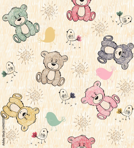 Naklejka - mata magnetyczna na lodówkę seamless pattern