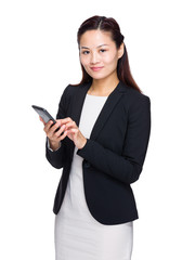 Poster - Businesswoman with mobile