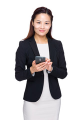 Wall Mural - Asian businesswoman with mobile