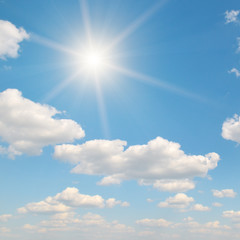 Wall Mural - sun on blue sky