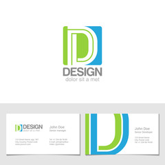 Wall Mural - Corporate Logo D Letter company vector design. Logotype