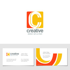 Wall Mural - Corporate Logo C Letter company vector design. Logotype