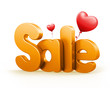 3D Rendered Sale Text with Baloons