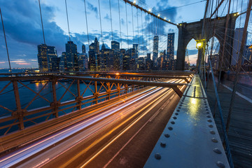 Naklejka noc ameryka nowy jork widok most brookliński