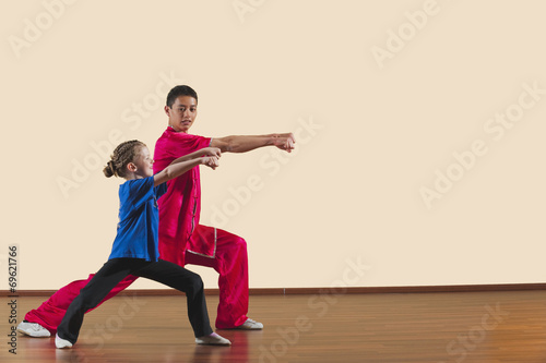 Plakaty Kung fu  styl-dlugiej-piesci-instruktor-kung-fu-i-dziewczyny
