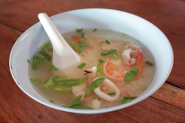 rice soup seafood