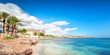 Paradise beach in Ibiza island with blue sky