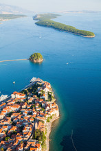 Aerial View Of Croatia Coast Line. Rab Island