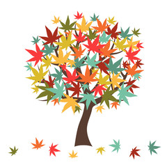 Naklejka jesień sztuka retro drzewa wzór