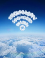 Poster - Composite image of cloud in shape of wifi sign