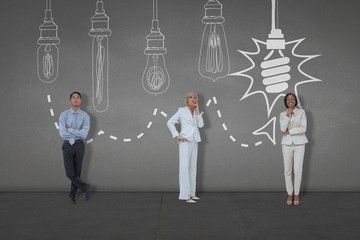 Poster - Composite image of business people standing