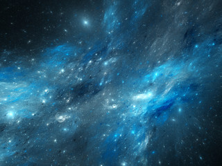 Wall Mural - Blue nebula in space