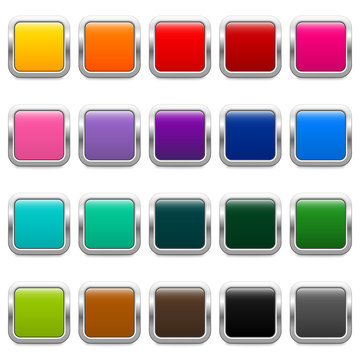 20 glossy metallic buttons in different colors