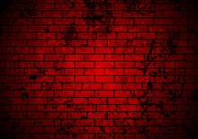 Dark Red Grunge Brick Wall Background