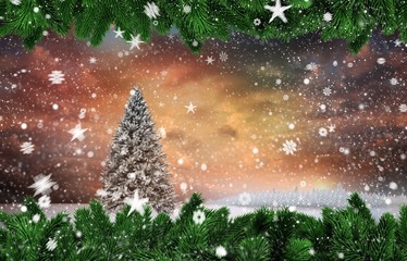 Poster - Composite image of snow falling