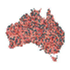 Pixel art outline of Australia