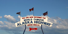 Alaska Highway Sign (mile 0) In Dawson Creek