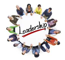 Wall Mural - Aerial View of People and Leadership Concepts
