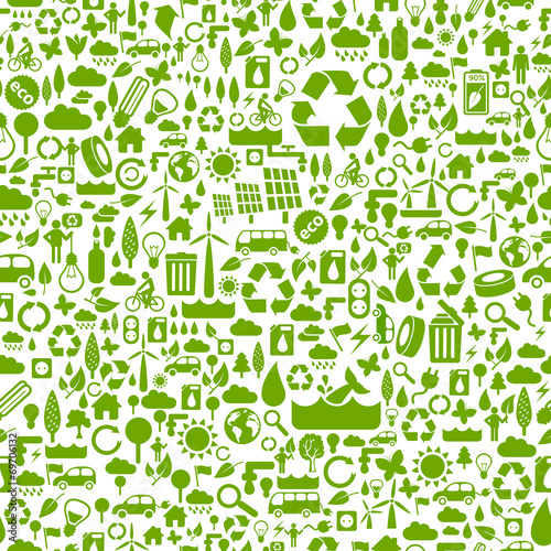 Fotografie, Obraz seamless eco background made of ecology icons