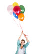 © Wisiel - woman with balloons over white background smiling