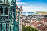 Fototapeta Panele - View of Geneva from Cathedral of Saint-Pierre, Switzerland