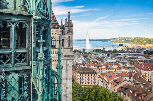 Fotomural View of Geneva from Cathedral of Saint-Pierre, Switzerland
