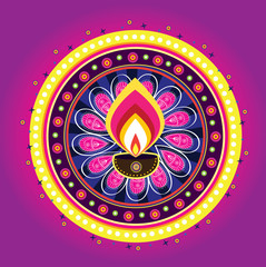 Wall Mural - Diwali Indian Candle Light